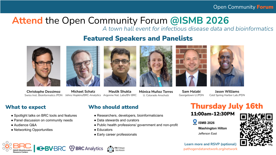 Slide of the ISMB Open Community Forum's speakers