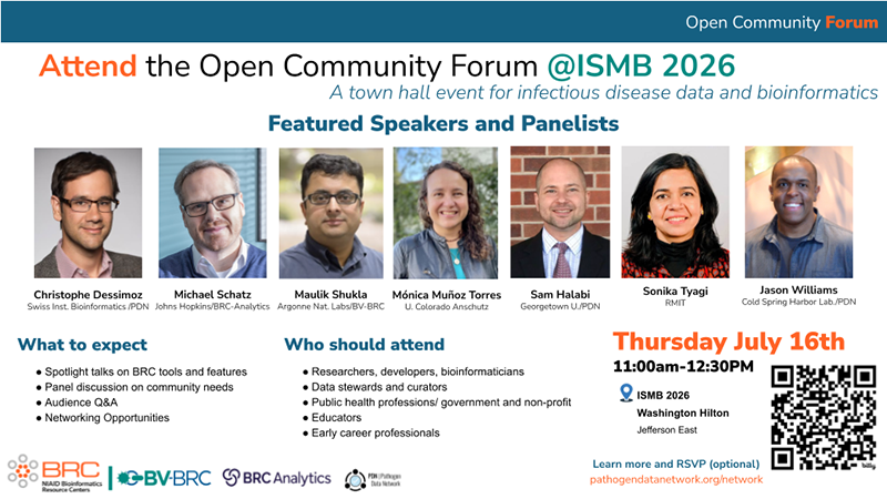 Slide of the ISMB Open Community Forum's speakers